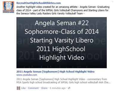 Angela Seman's High School highlight Video